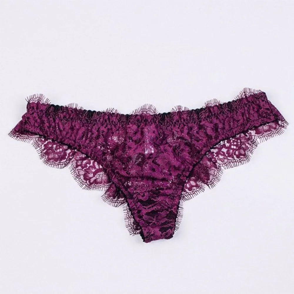 Lace strap purple bikini panty - Picture 1 of 3